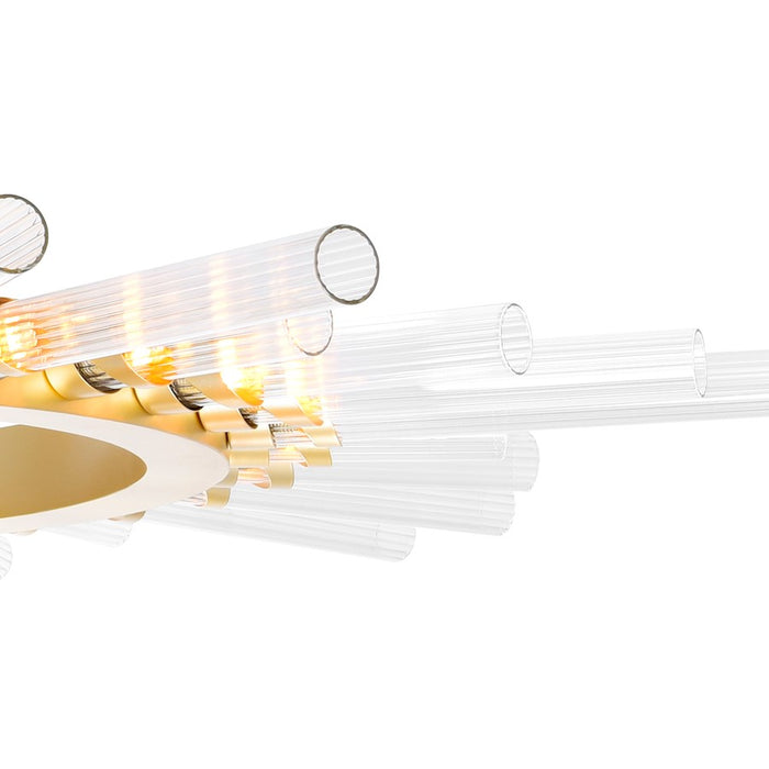 CWI Lighting Collar 28 Light Chandelier, Satin Gold/Clear