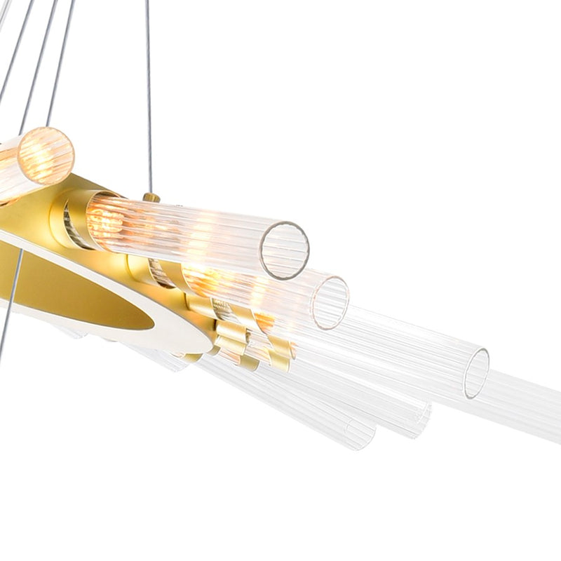CWI Lighting Collar 63 Light Chandelier, Satin Gold/Clear