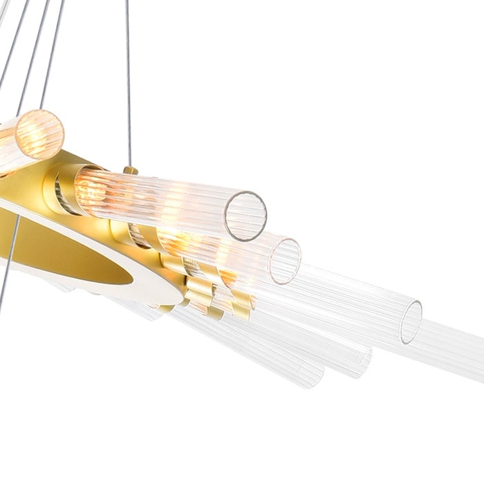 CWI Lighting Collar 63 Light Chandelier, Satin Gold/Clear