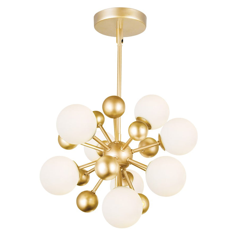 CWI Lighting Element 8 Light Chandelier, Sun Gold/Frosted