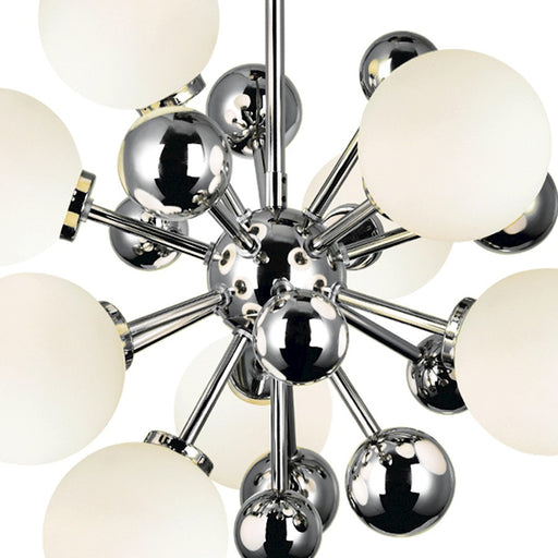 CWI Element 8 Light Chandelier, Polished Nickel/Frosted