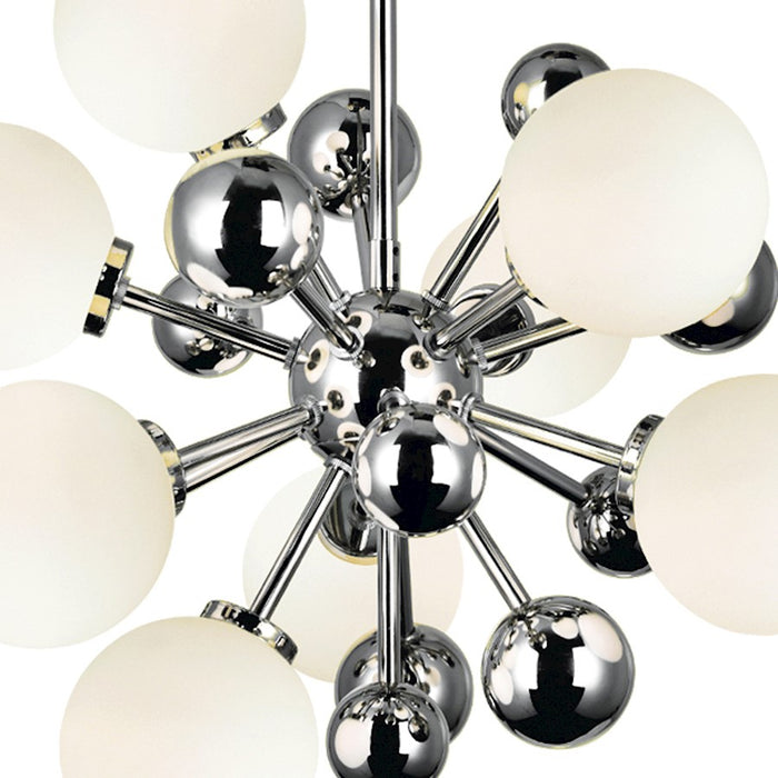 CWI Element 8 Light Chandelier, Polished Nickel/Frosted