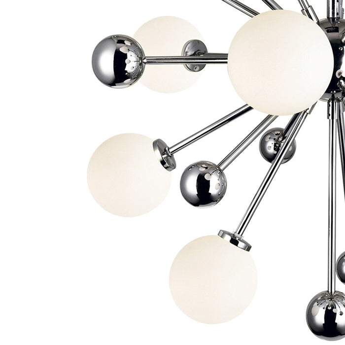 CWI Element 11 Light Chandelier, Polished Nickel/Frosted
