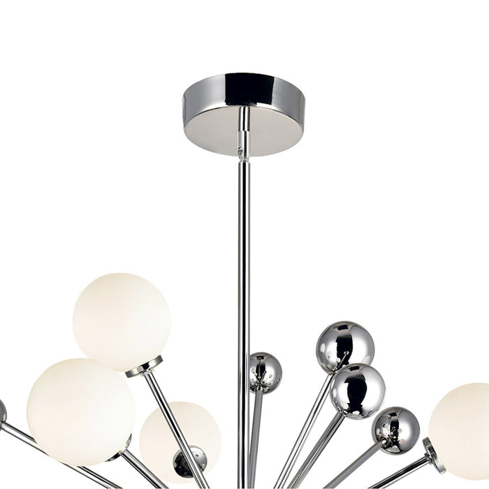 CWI Element 11 Light Chandelier, Polished Nickel/Frosted