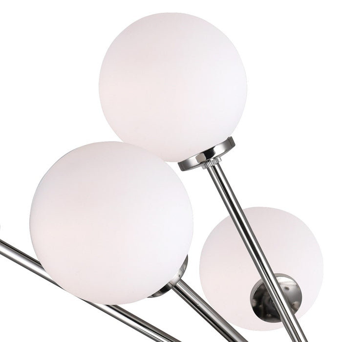 CWI Element 11 Light Chandelier, Polished Nickel/Frosted