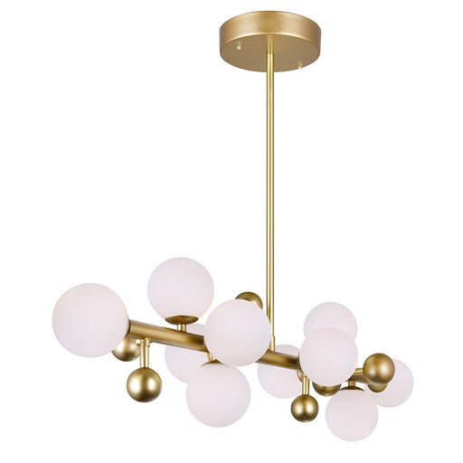 CWI Element 10 Light Chandelier, Sun Gold/Frosted