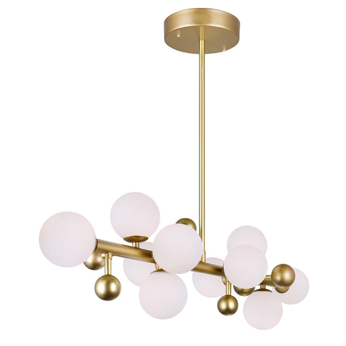 CWI Element 10 Light Chandelier, Sun Gold/Frosted