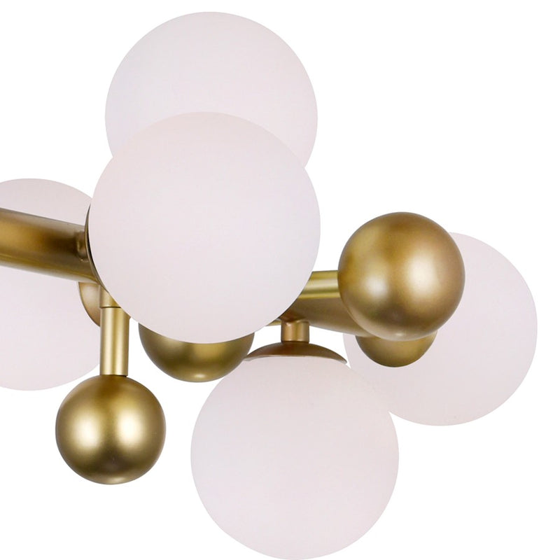 CWI Element 10 Light Chandelier, Sun Gold/Frosted