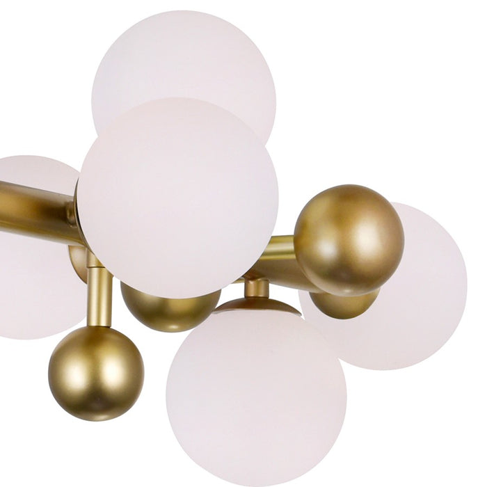 CWI Element 10 Light Chandelier, Sun Gold/Frosted