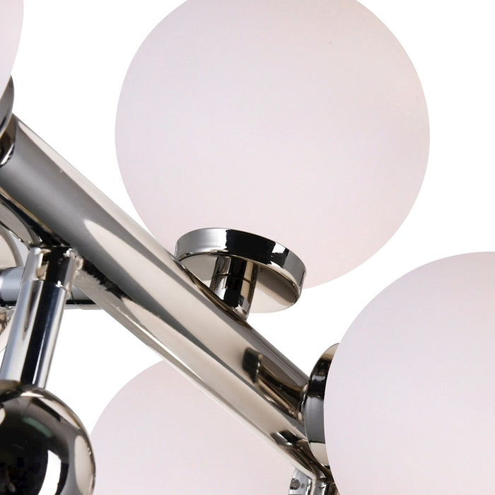 CWI Element 10 Light Chandelier, Polished Nickel/Frosted