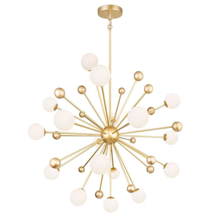 CWI Element 17 Light Chandelier, Sun Gold/Frosted - 1125P39-17-268