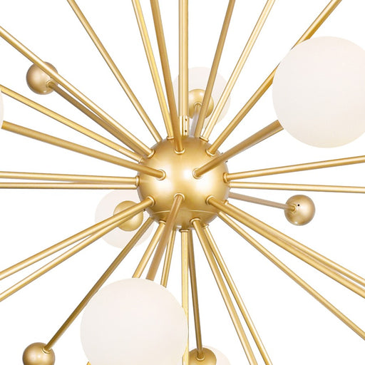 CWI Element 17 Light Chandelier, Sun Gold/Frosted
