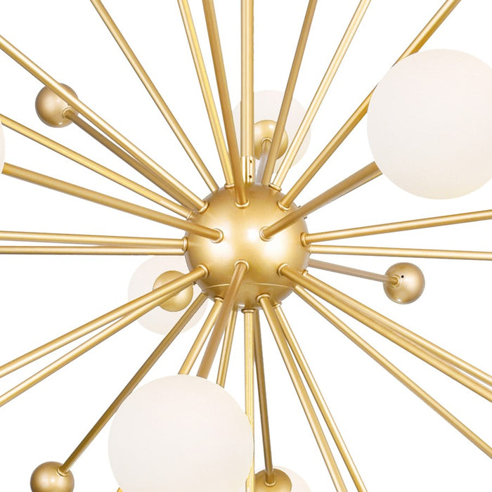 CWI Element 17 Light Chandelier, Sun Gold/Frosted