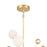 CWI Element 17 Light Chandelier, Sun Gold/Frosted