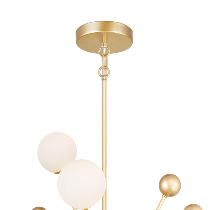CWI Element 17 Light Chandelier, Sun Gold/Frosted