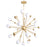 CWI Element 17 Light Chandelier, Sun Gold/Frosted