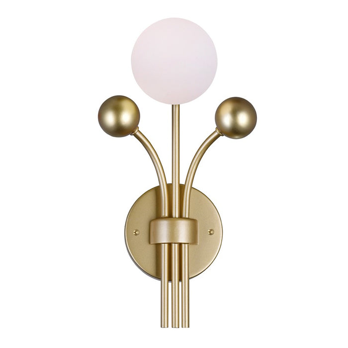 CWI Lighting Element 1 Light Wall Light, Sun Gold/Frosted