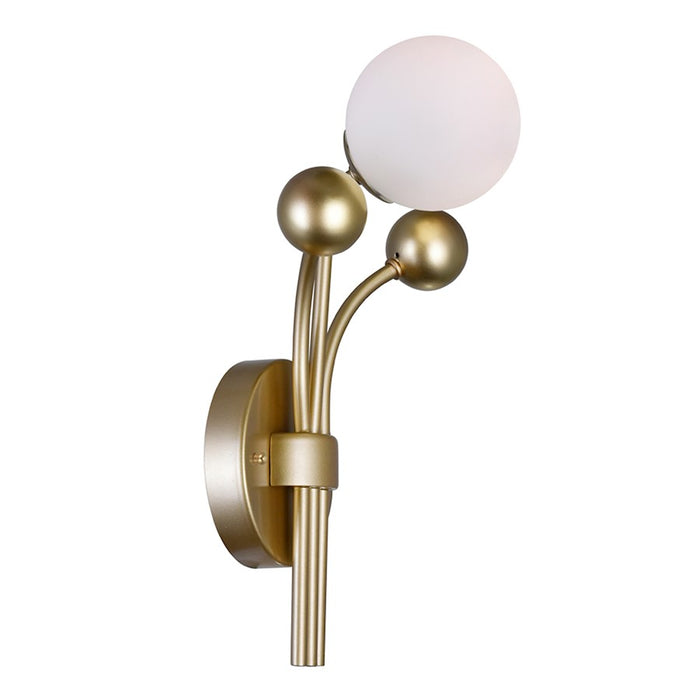 CWI Lighting Element 1 Light Wall Light, Sun Gold/Frosted