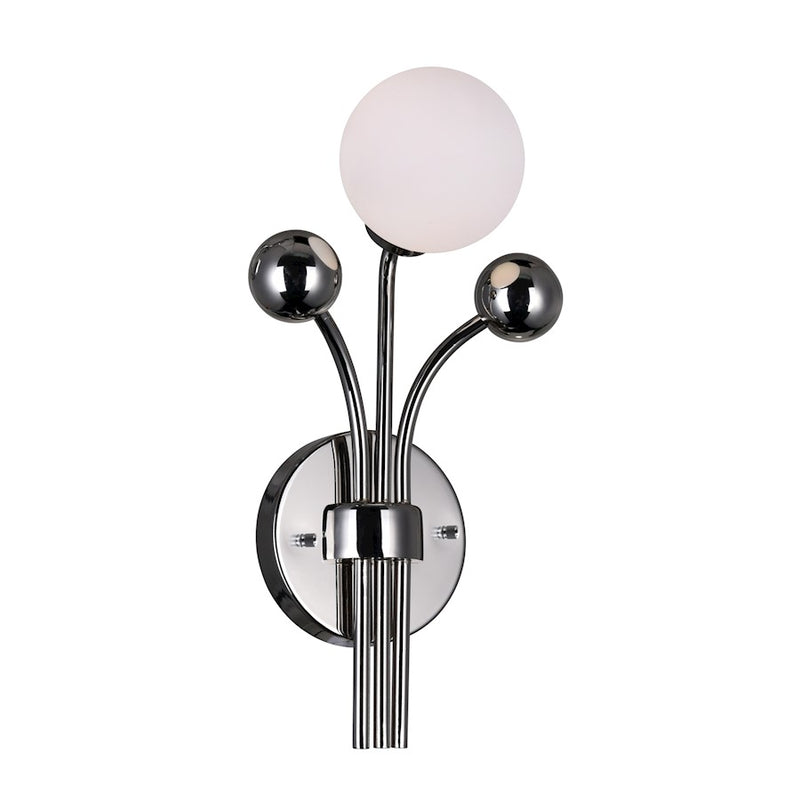 CWI Lighting Element 1 Light Wall Light, Polished Nickel/Frosted
