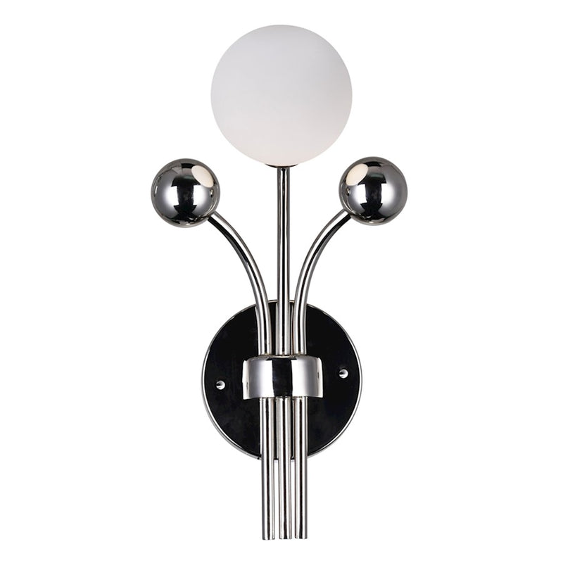 CWI Lighting Element 1 Light Wall Light, Polished Nickel/Frosted