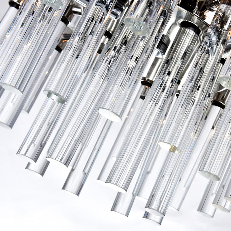 CWI Miroir 8 Light Chandelier, Polished Nickel/Clear