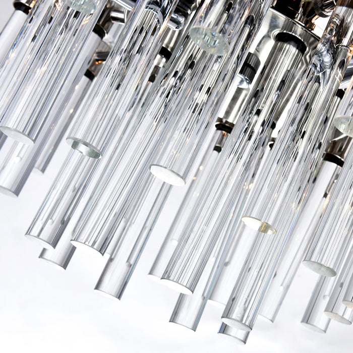 CWI Miroir 8 Light Chandelier, Polished Nickel/Clear