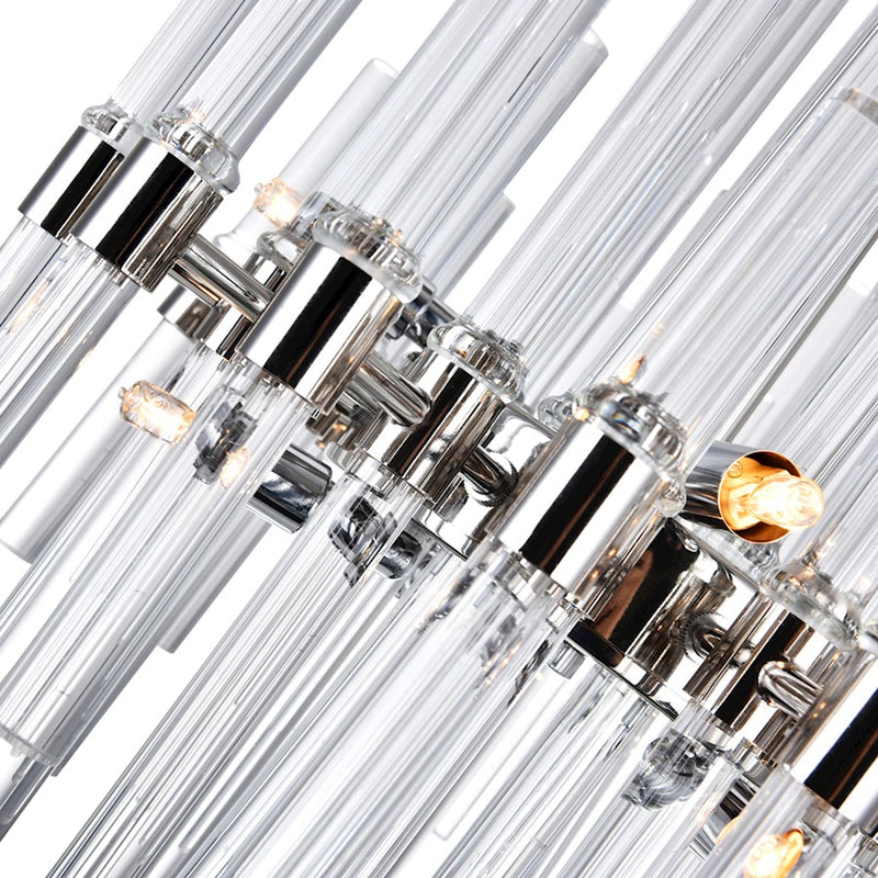 CWI Miroir 8 Light Chandelier, Polished Nickel/Clear