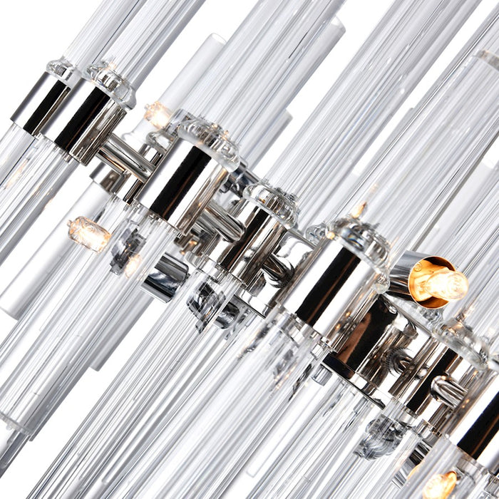 CWI Miroir 8 Light Chandelier, Polished Nickel/Clear