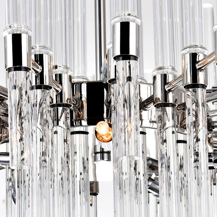 CWI Miroir 10 Light Chandelier, Polished Nickel/Clear