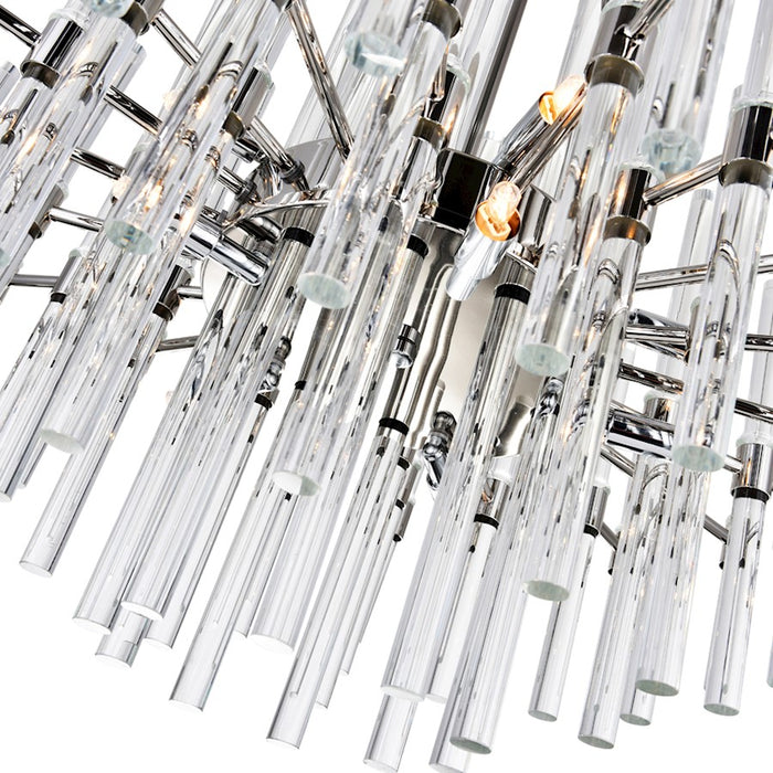 CWI Miroir 10 Light Chandelier, Polished Nickel/Clear