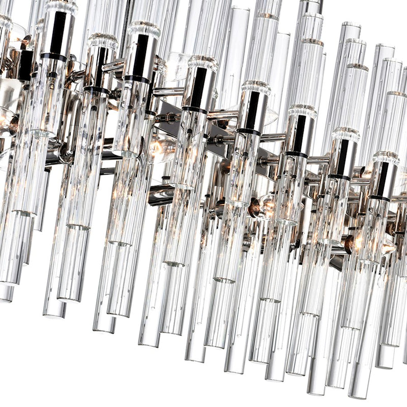 CWI Lighting Miroir 16 Light Chandelier, Polished Nickel/Clear