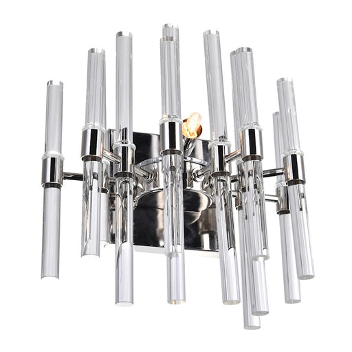 CWI Lighting Miroir 2 Light Wall Light, Polished Nickel/Clear