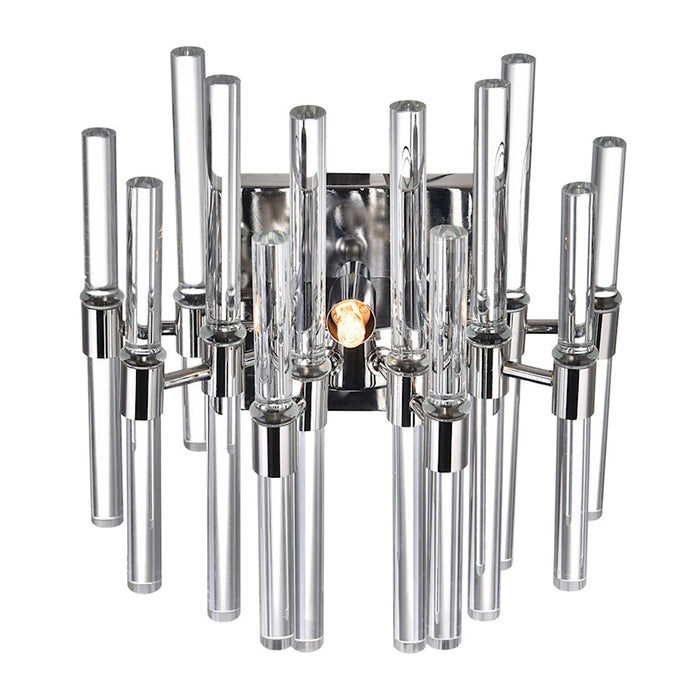 CWI Lighting Miroir 2 Light Wall Light, Polished Nickel/Clear