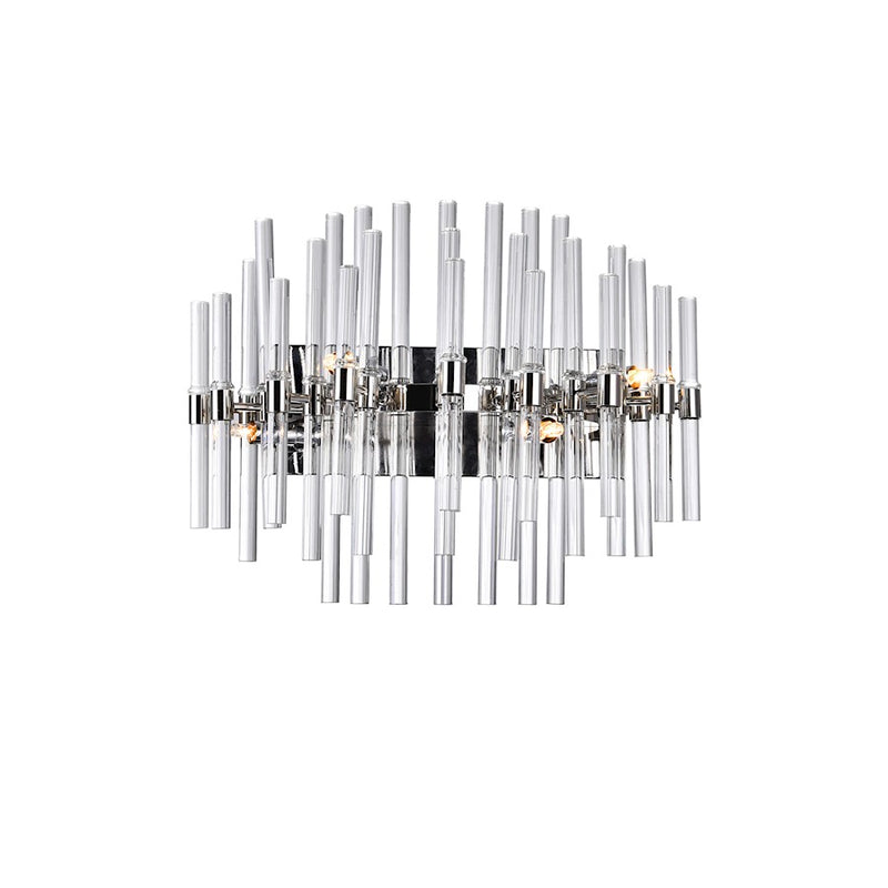 CWI Lighting Miroir 4 Light Vanity Light, Polished Nickel/Clear