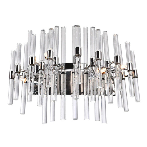 CWI Lighting Miroir 4 Light Vanity Light, Polished Nickel/Clear