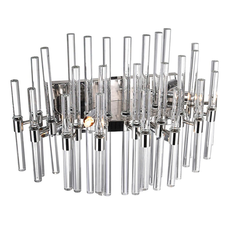 CWI Lighting Miroir 4 Light Vanity Light, Polished Nickel/Clear