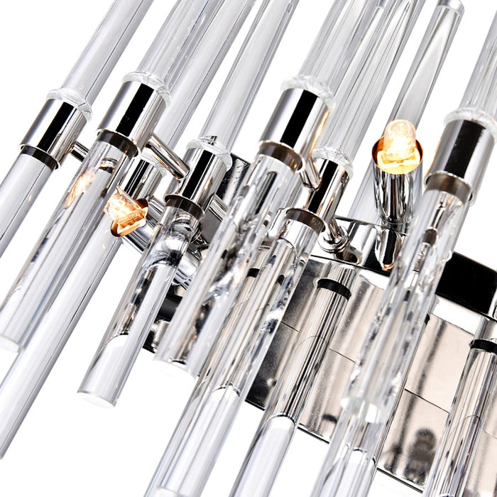 CWI Lighting Miroir 4 Light Vanity Light, Polished Nickel/Clear