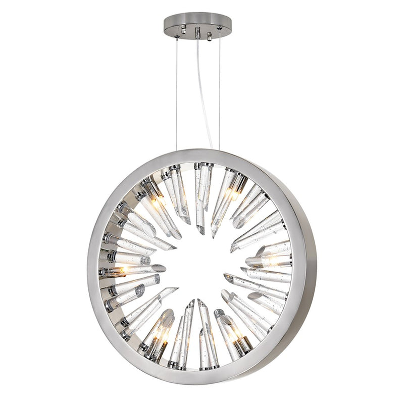 CWI Lighting Spiked 6 Light Chandelier, Polished Nickel