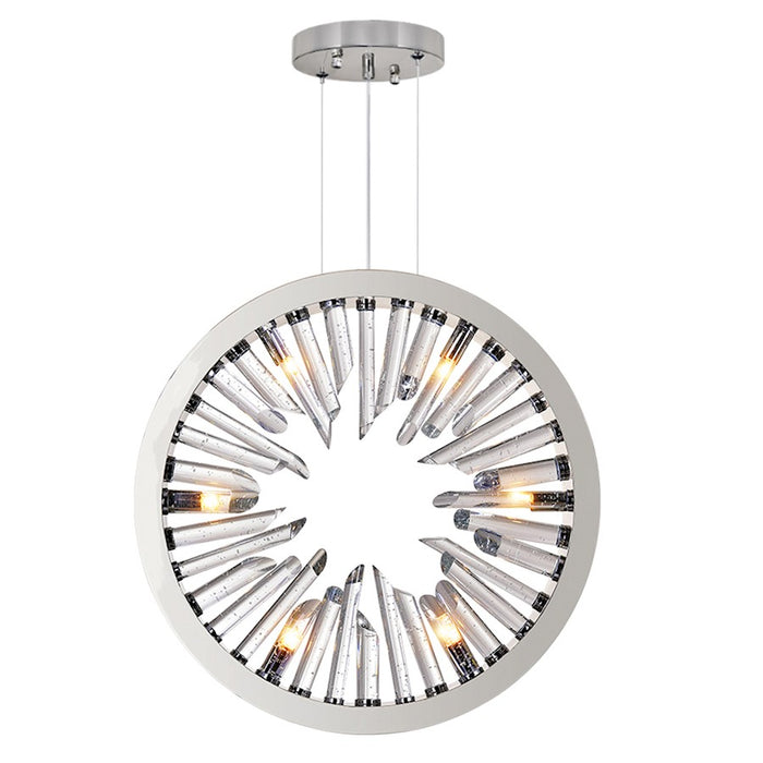 CWI Lighting Spiked 6 Light Chandelier, Polished Nickel