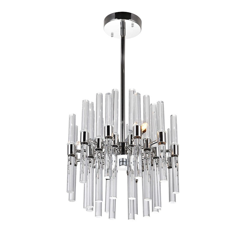 CWI Lighting Spiked 9 Light Chandelier, Polished Nickel