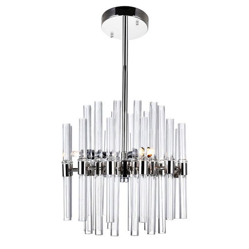 CWI Lighting Spiked 9 Light Chandelier, Polished Nickel