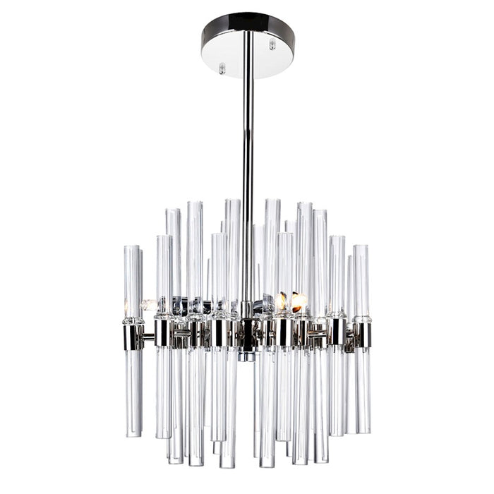CWI Lighting Spiked 9 Light Chandelier, Polished Nickel