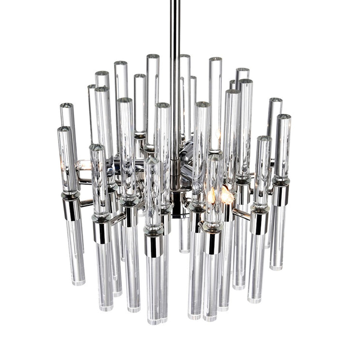 CWI Lighting Spiked 9 Light Chandelier, Polished Nickel