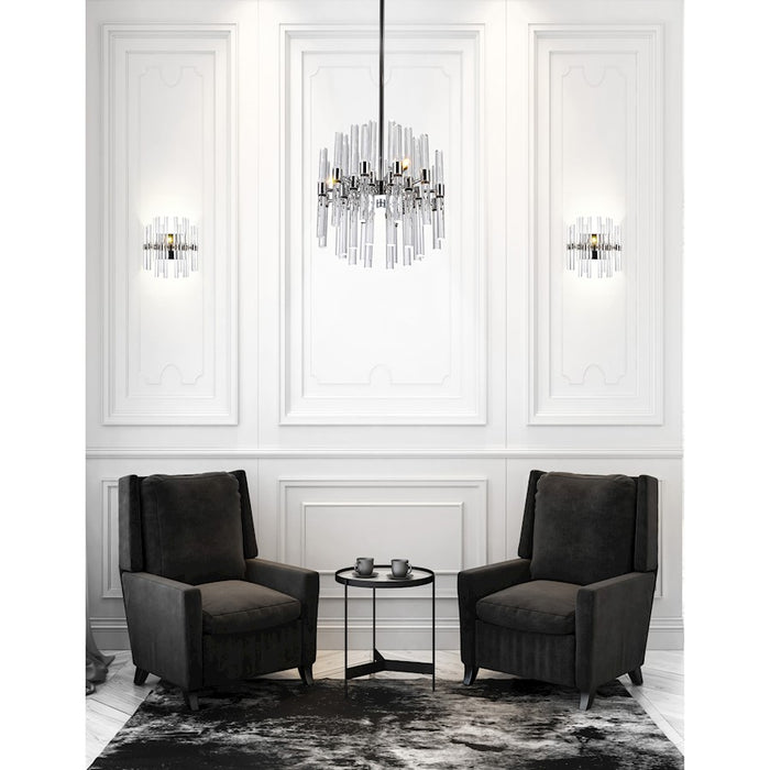 CWI Lighting Spiked 9 Light Chandelier, Polished Nickel