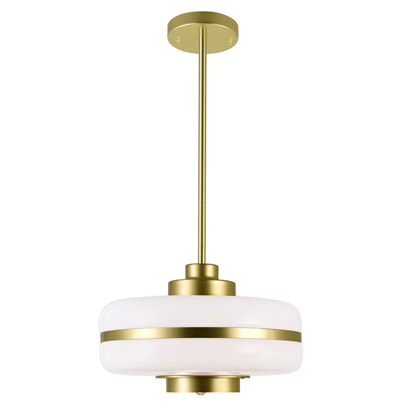 CWI Lighting Elementary 1-Lt Down 12" Pendant, Pearl Gold/White