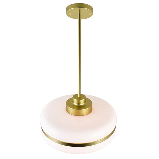 CWI Lighting Elementary 1-Lt Down 12" Pendant, Pearl Gold/White