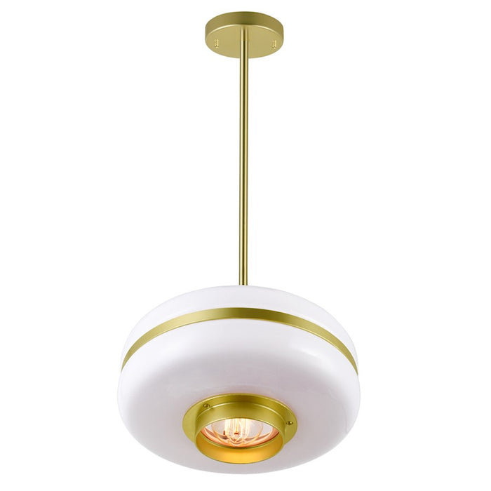 CWI Lighting Elementary 1-Lt Down 12" Pendant, Pearl Gold/White