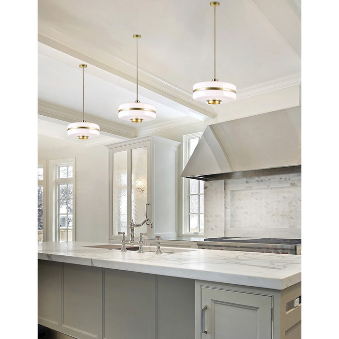CWI Lighting Elementary 1-Lt Down 12" Pendant, Pearl Gold/White