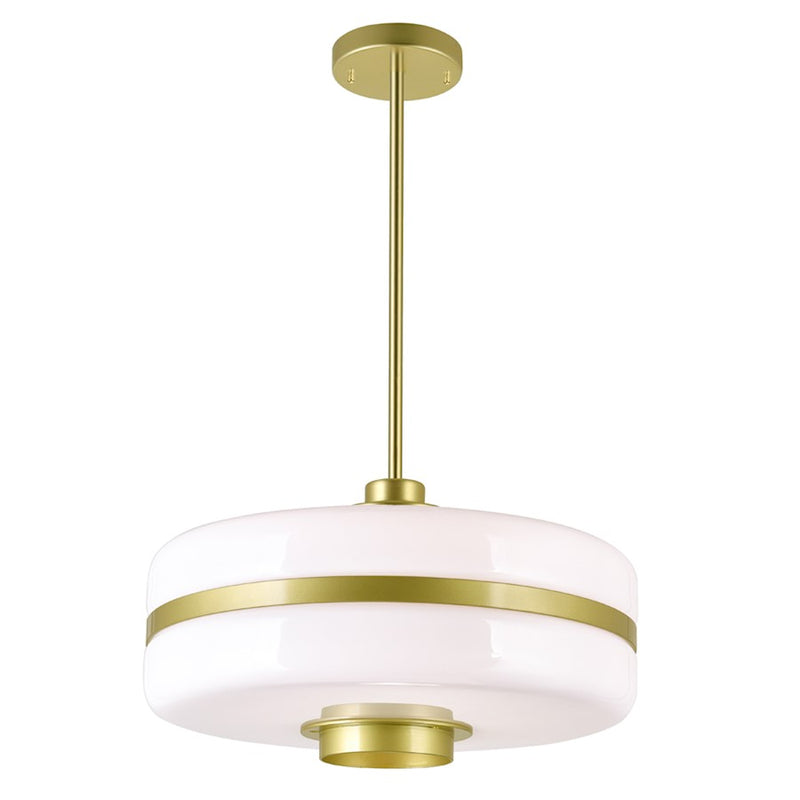 CWI Lighting Elementary 1-Lt Down 16" Pendant, Pearl Gold/White