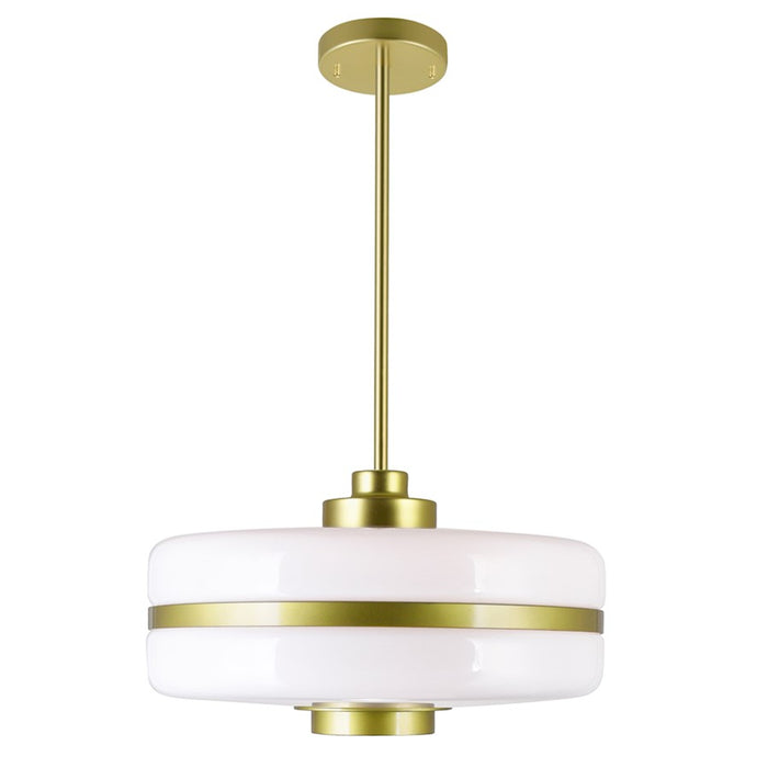 CWI Lighting Elementary 1-Lt Down 16" Pendant, Pearl Gold/White